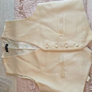 Mens Cream Colored Textured Vest